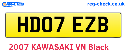 HD07EZB are the vehicle registration plates.