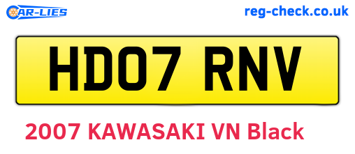 HD07RNV are the vehicle registration plates.