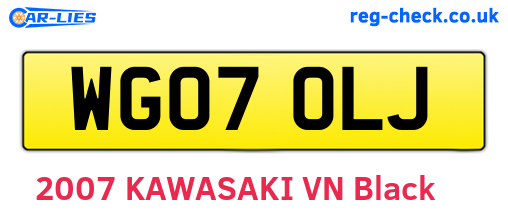 WG07OLJ are the vehicle registration plates.