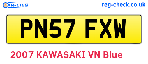 PN57FXW are the vehicle registration plates.