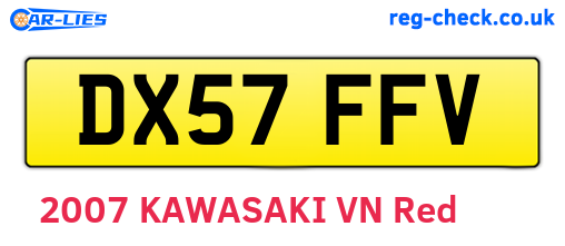 DX57FFV are the vehicle registration plates.