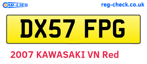 DX57FPG are the vehicle registration plates.