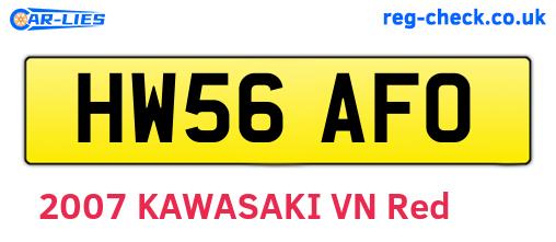 HW56AFO are the vehicle registration plates.