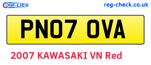 PN07OVA are the vehicle registration plates.