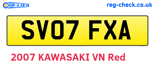 SV07FXA are the vehicle registration plates.