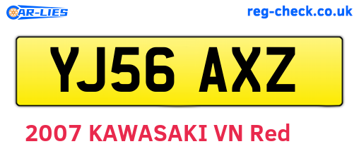 YJ56AXZ are the vehicle registration plates.