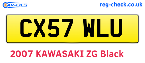 CX57WLU are the vehicle registration plates.