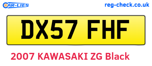 DX57FHF are the vehicle registration plates.
