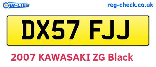 DX57FJJ are the vehicle registration plates.
