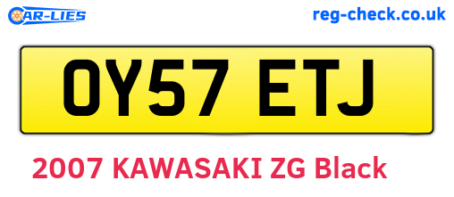 OY57ETJ are the vehicle registration plates.