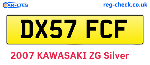 DX57FCF are the vehicle registration plates.
