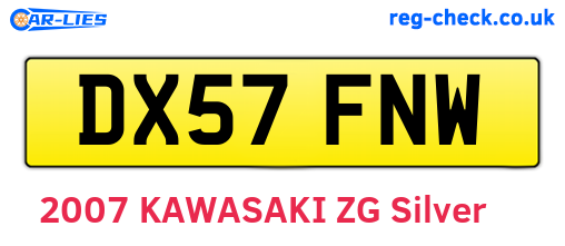 DX57FNW are the vehicle registration plates.