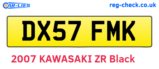 DX57FMK are the vehicle registration plates.