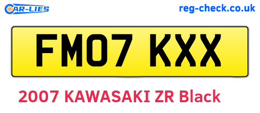 FM07KXX are the vehicle registration plates.