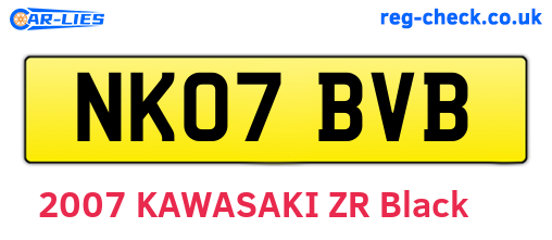 NK07BVB are the vehicle registration plates.