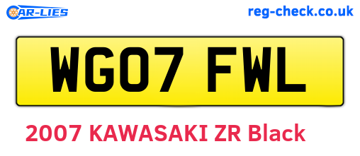 WG07FWL are the vehicle registration plates.