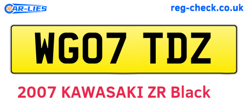 WG07TDZ are the vehicle registration plates.