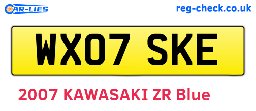 WX07SKE are the vehicle registration plates.