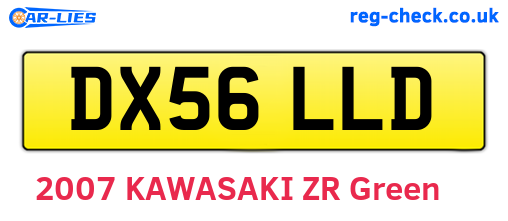 DX56LLD are the vehicle registration plates.