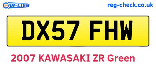 DX57FHW are the vehicle registration plates.
