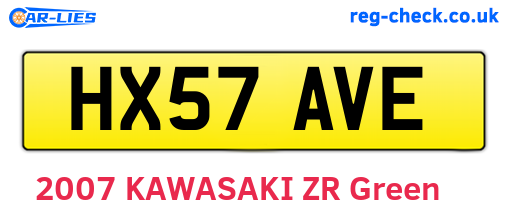 HX57AVE are the vehicle registration plates.