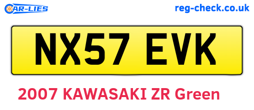 NX57EVK are the vehicle registration plates.