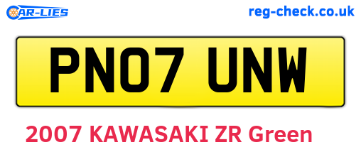 PN07UNW are the vehicle registration plates.