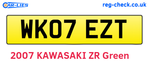 WK07EZT are the vehicle registration plates.