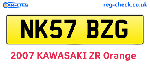 NK57BZG are the vehicle registration plates.