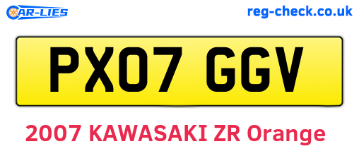PX07GGV are the vehicle registration plates.