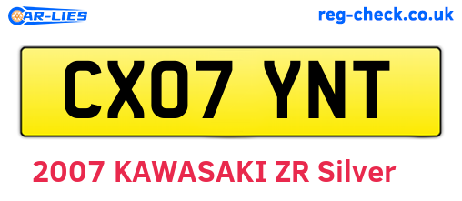 CX07YNT are the vehicle registration plates.