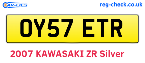 OY57ETR are the vehicle registration plates.