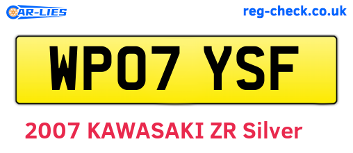WP07YSF are the vehicle registration plates.