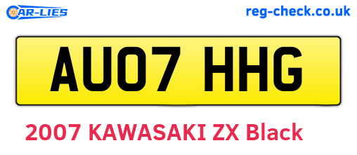 AU07HHG are the vehicle registration plates.