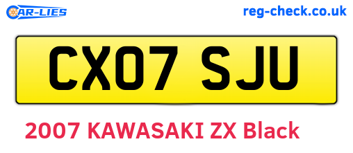 CX07SJU are the vehicle registration plates.
