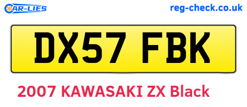 DX57FBK are the vehicle registration plates.