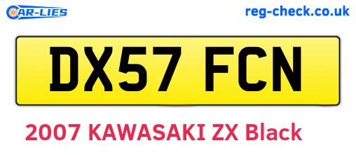 DX57FCN are the vehicle registration plates.