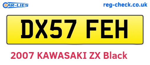 DX57FEH are the vehicle registration plates.
