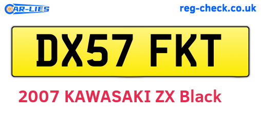 DX57FKT are the vehicle registration plates.