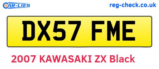 DX57FME are the vehicle registration plates.