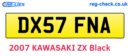 DX57FNA are the vehicle registration plates.