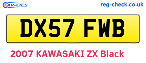 DX57FWB are the vehicle registration plates.