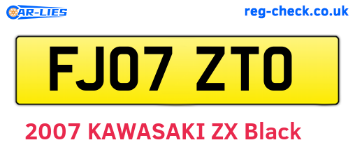 FJ07ZTO are the vehicle registration plates.
