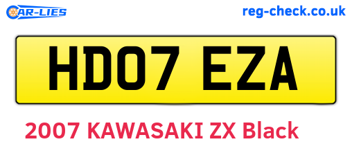 HD07EZA are the vehicle registration plates.
