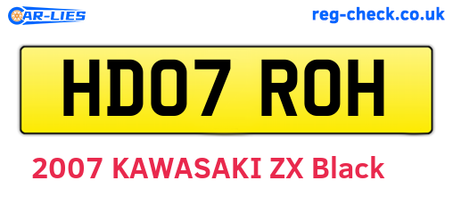 HD07ROH are the vehicle registration plates.