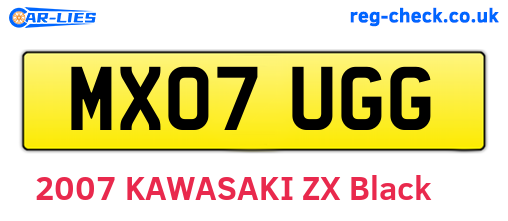 MX07UGG are the vehicle registration plates.