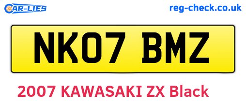 NK07BMZ are the vehicle registration plates.