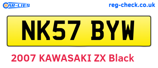 NK57BYW are the vehicle registration plates.