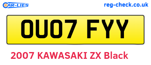 OU07FYY are the vehicle registration plates.