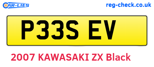 P33SEV are the vehicle registration plates.